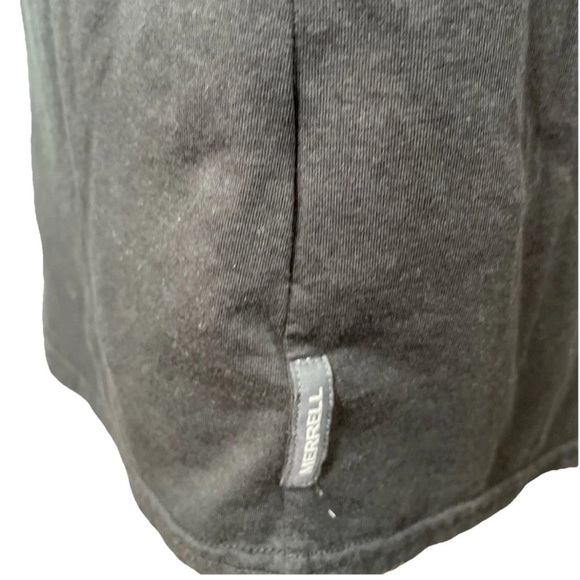 Merrell Dress Cinch Waist Cap Sleeve Lightweight Black Midi Pockets Size Small - Picture 4 of 7